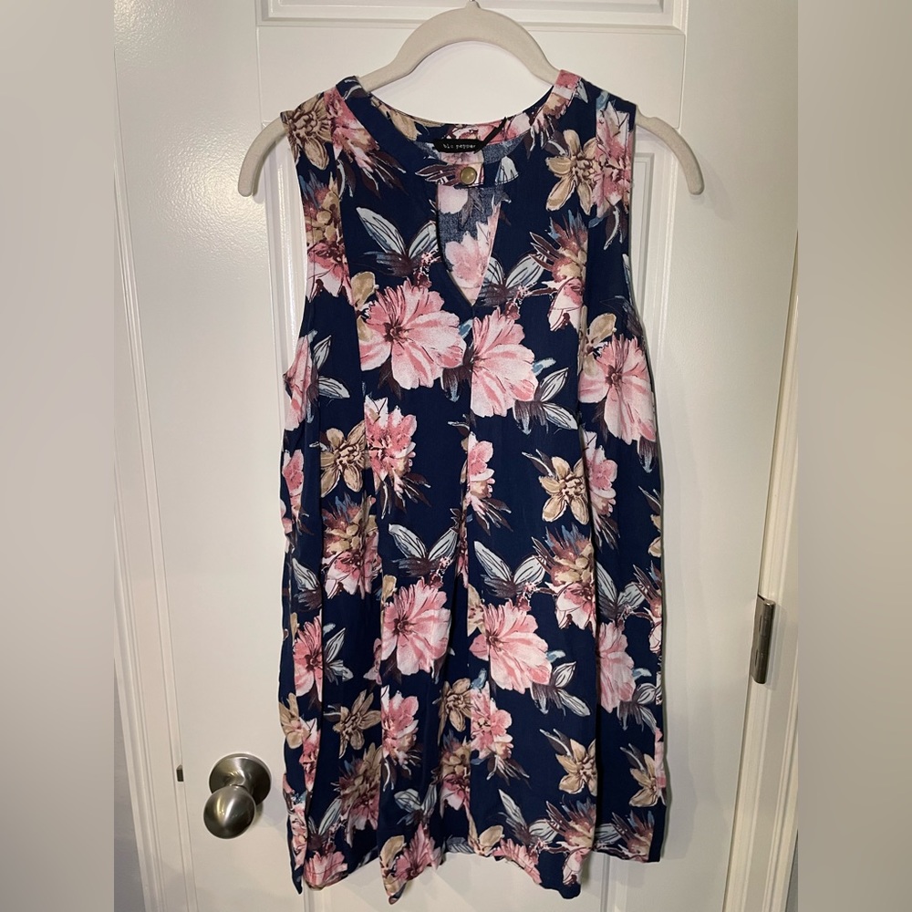 Blu Pepper Women’s Navy/Pink Floral Dress, Size Small